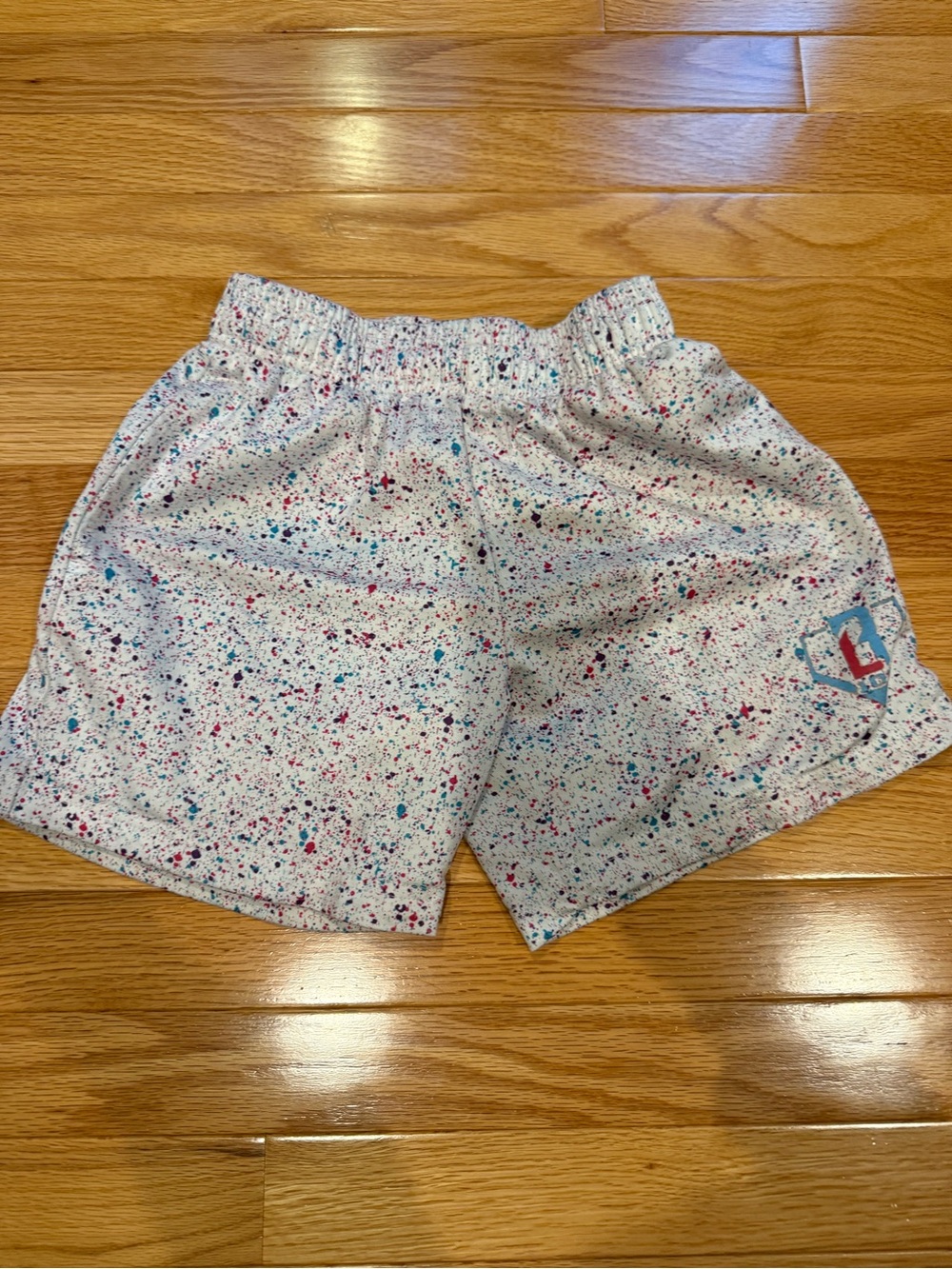 Kids White Splatter-Print Baseball Lifestyle 101 splatter shorts
